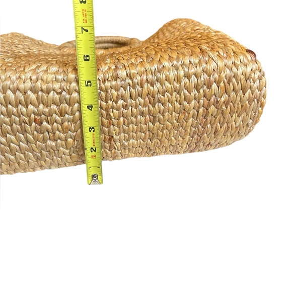 Sea & Grass Woven Basket Tote Bag Cotton Lining removable Leather crossbody - Picture 11 of 12